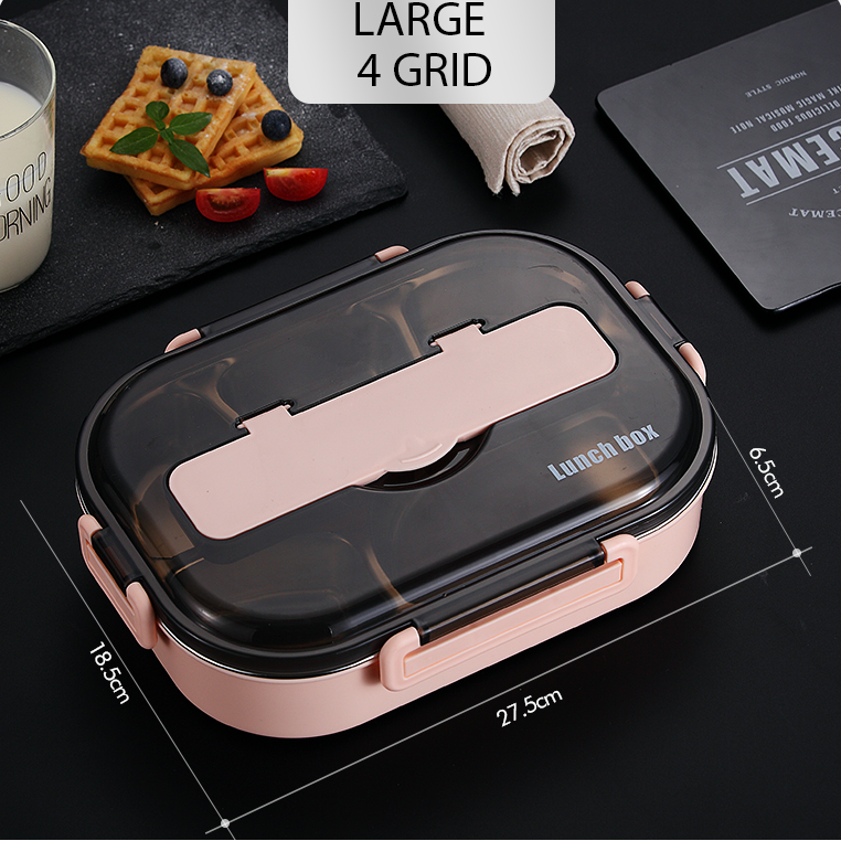 Lunch Box Bento Food Container Stainless Steel Compartment Storage - Image 6