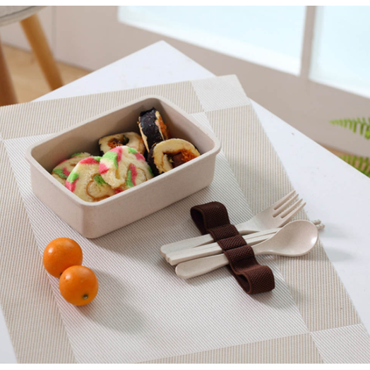 Lunch Box Bento Pastel Color Rectangular Cutlery - Image 2