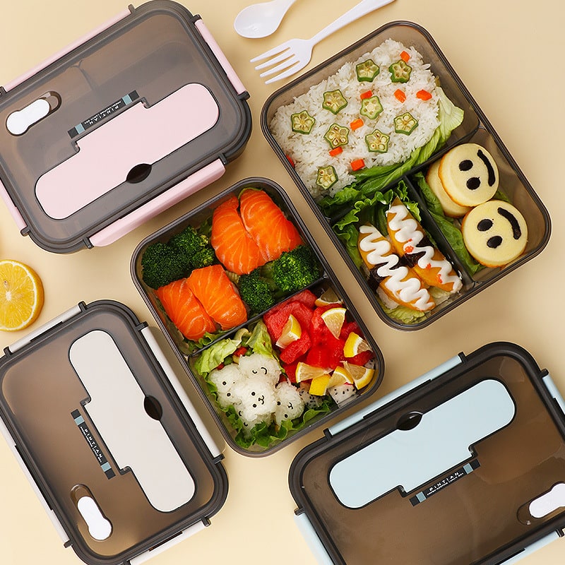 Lunch Box Bento Plastic Compartment Phone Holder - Image 11