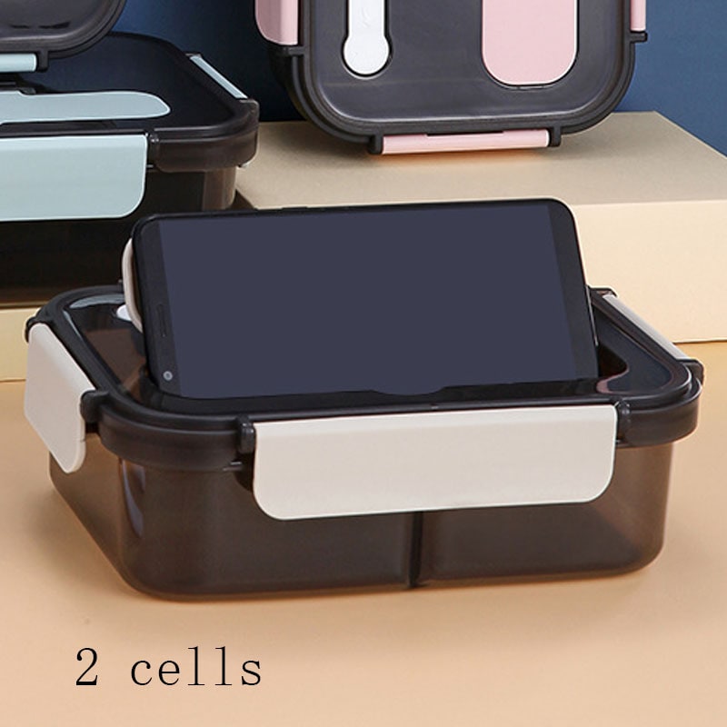 Lunch Box Bento Plastic Compartment Phone Holder - Image 13