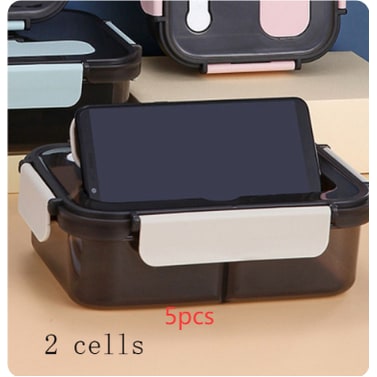 Lunch Box Bento Plastic Compartment Phone Holder - Image 14