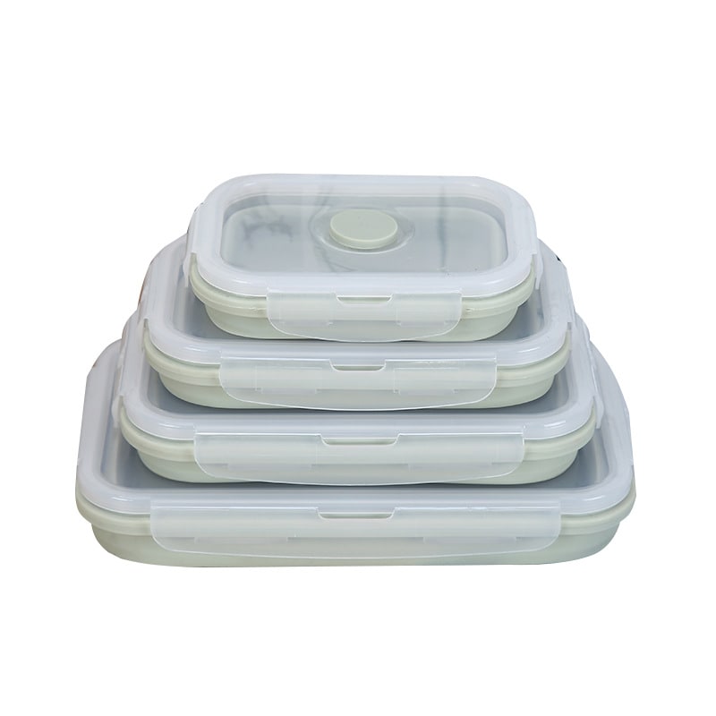 Lunch Box Collapsible Silicone Food Containers with Lids Storage - Image 1