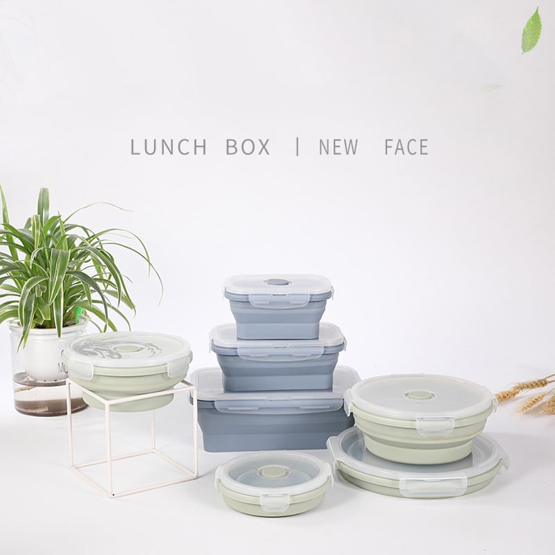 Lunch Box Collapsible Silicone Food Containers with Lids Storage - Image 4