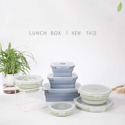 Lunch Box Collapsible Silicone Food Containers with Lids Storage - Image 4