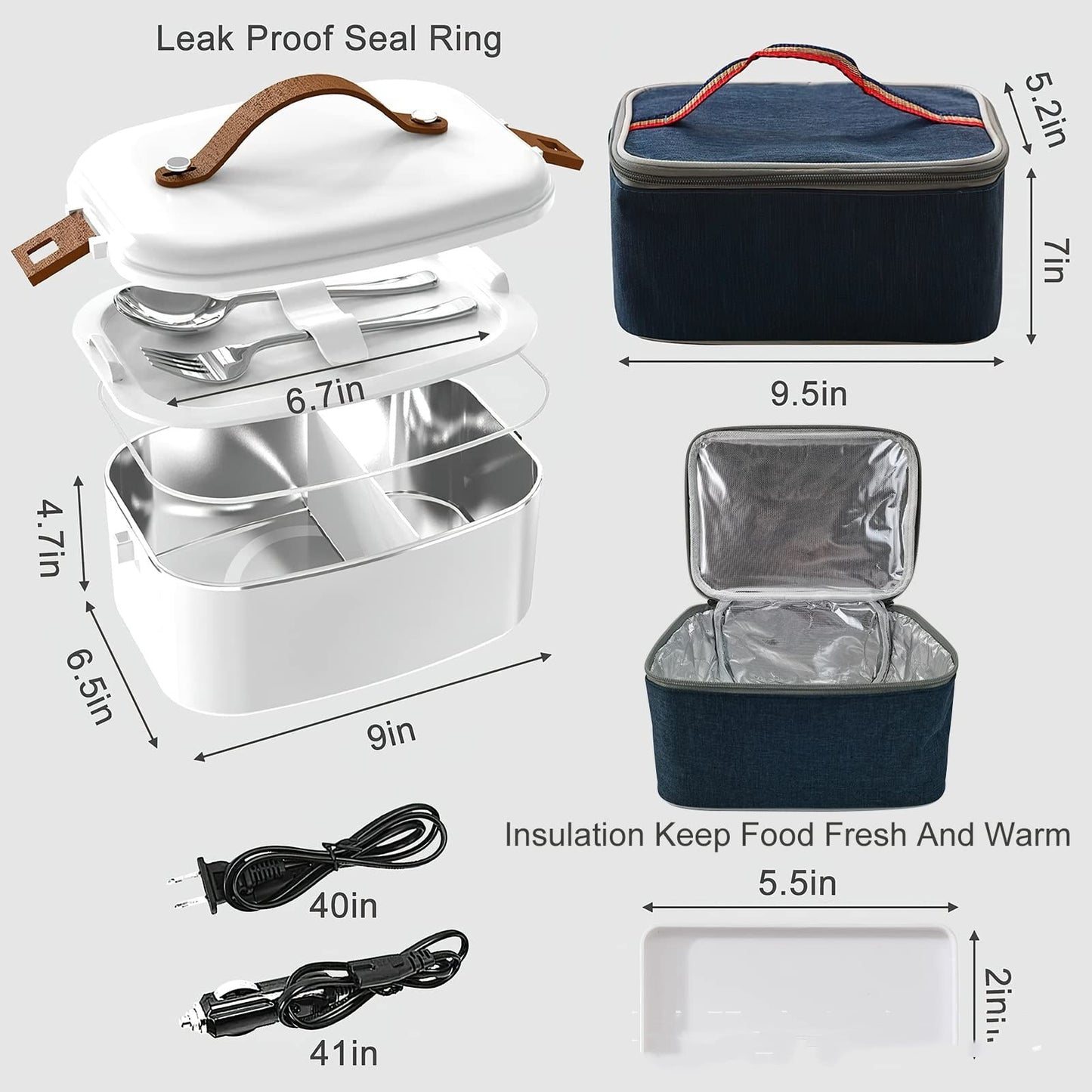 Lunch Box Electric Food Warmer Portable Heated Car Home - Image 1