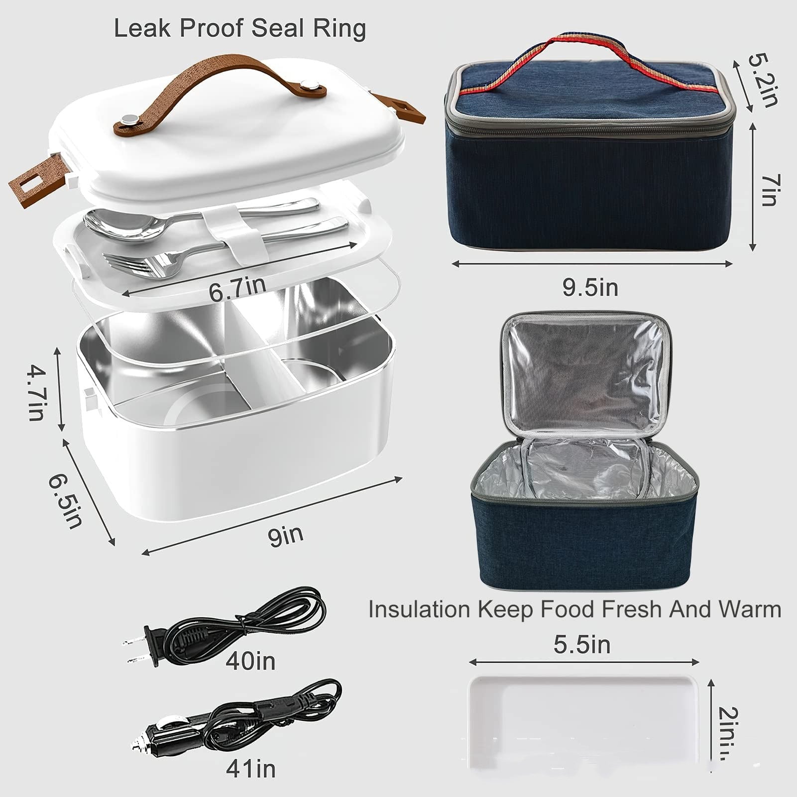 Lunch Box Electric Food Warmer Portable Heated Car Home - Image 1
