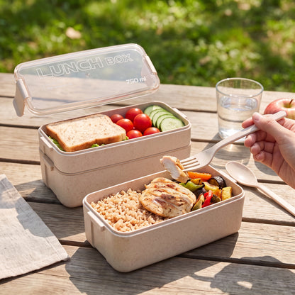 Lunch Box Bento Food Container Meal Prep Compartment Stackable - Image 3