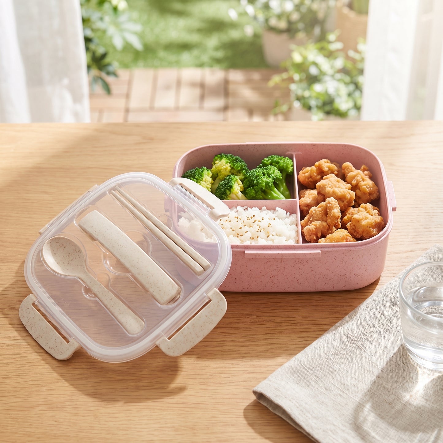Lunch Box Bento Food Container Compartment Plastic Meal Prep - hero