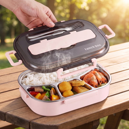 Lunch Box Bento Food Container Stainless Steel Compartment Storage - Image 8