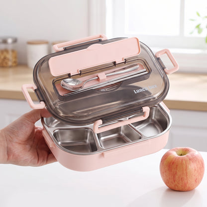 Lunch Box Bento Food Container Stainless Steel Compartment Storage - scale