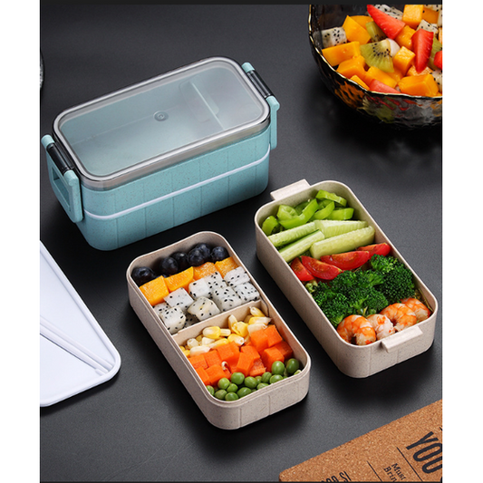 Lunch Box Two-Tier Bento Plastic Food Container - Image 1
