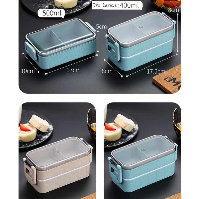 Lunch Box Two-Tier Bento Plastic Food Container - Image 5