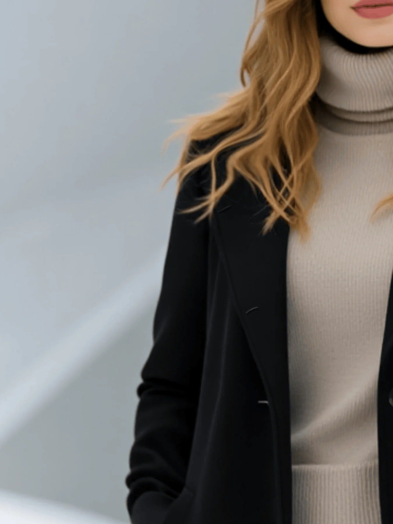 Women's Single Breasted Winter Trench Coat Black