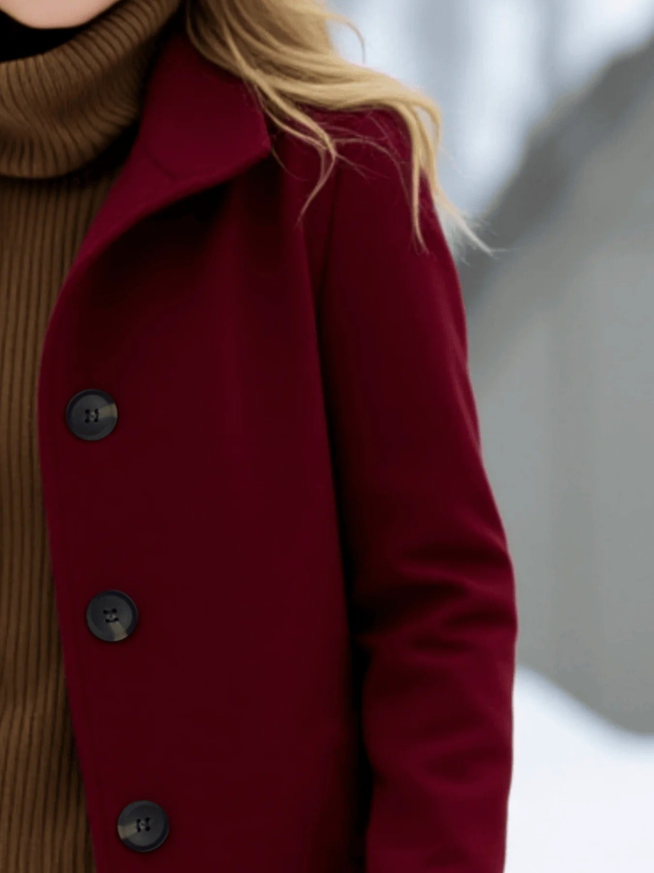 Women's Single Breasted Winter Trench Coat Black