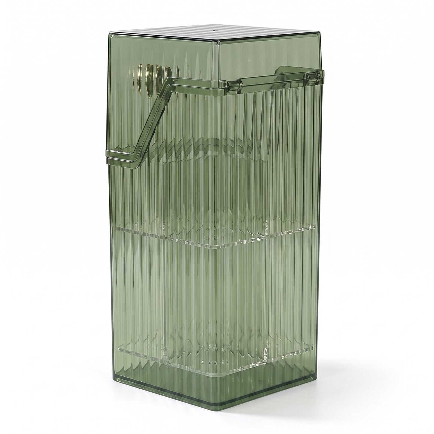Desk Organiser Cosmetic Organizer Makeup Brush Holder Translucent Box - angle