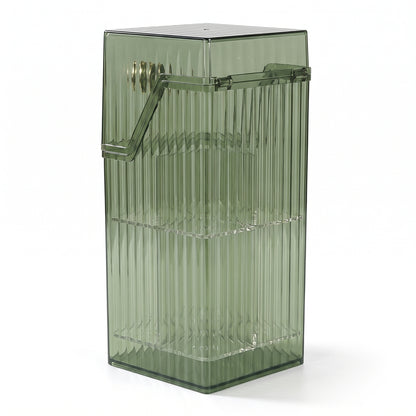 Desk Organiser Cosmetic Organizer Makeup Brush Holder Translucent Box - angle