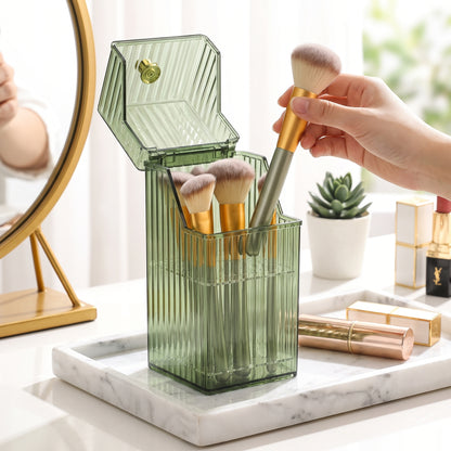 Desk Organiser Cosmetic Organizer Makeup Brush Holder Translucent Box - hero