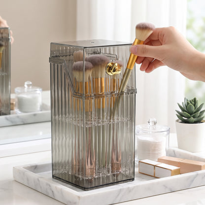 Desk Organiser Cosmetic Organizer Makeup Brush Holder Translucent Box - Image 8