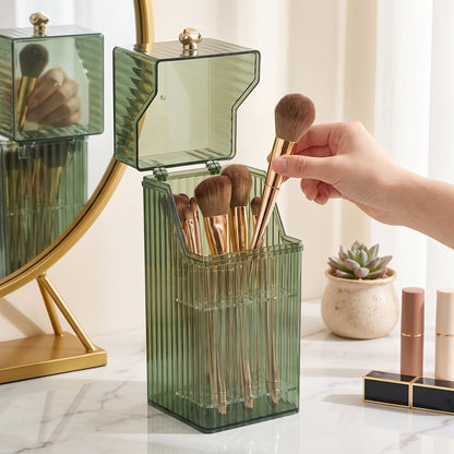 Desk Organiser Cosmetic Organizer Makeup Brush Holder Translucent Box - Image 6