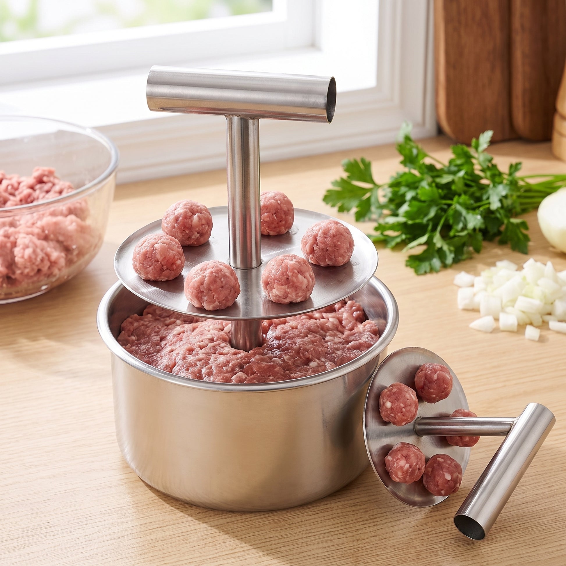 Meatball Maker Stainless Steel Multi-Ball Press - Image 1