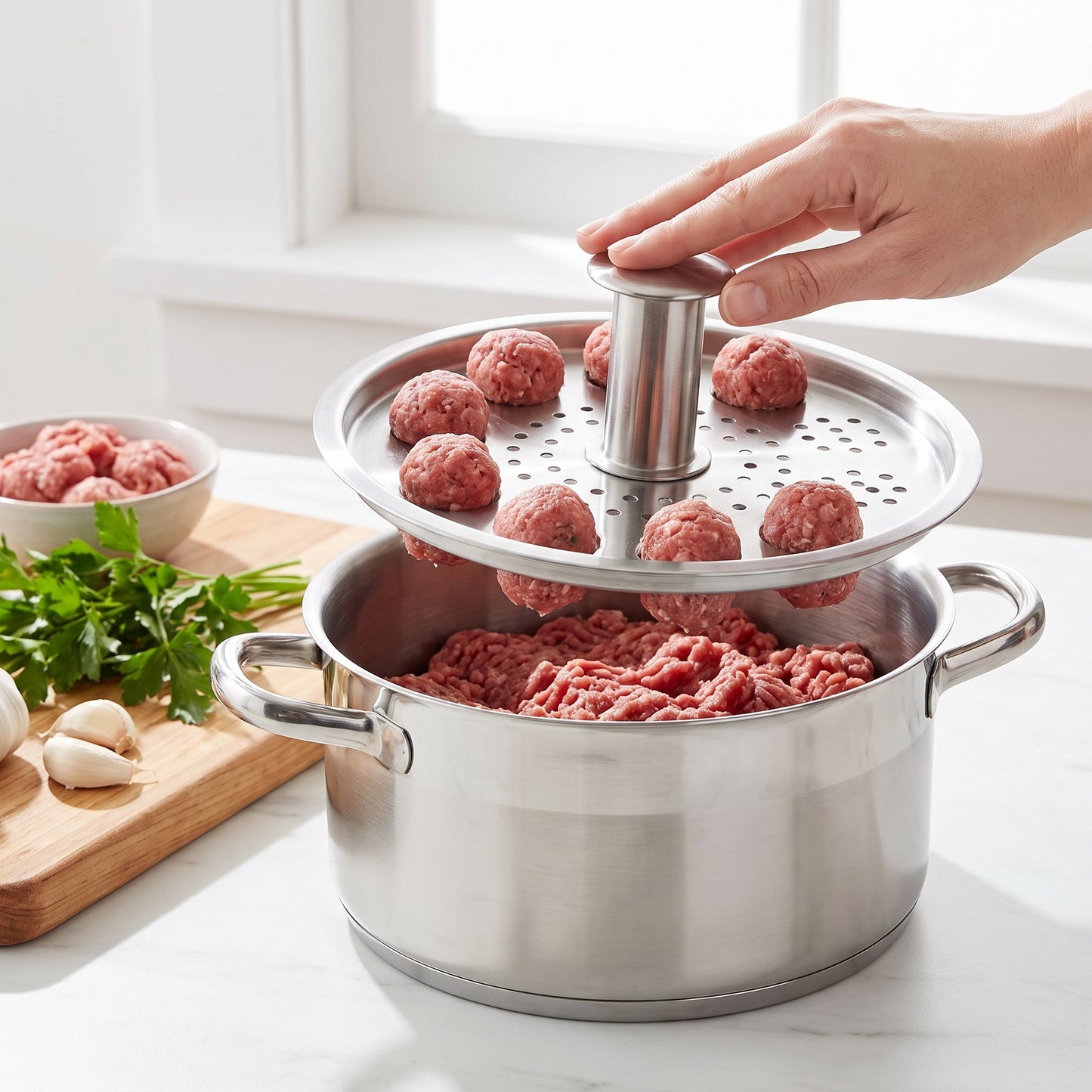Meatball Maker Stainless Steel Multi-Ball Press - Image 2