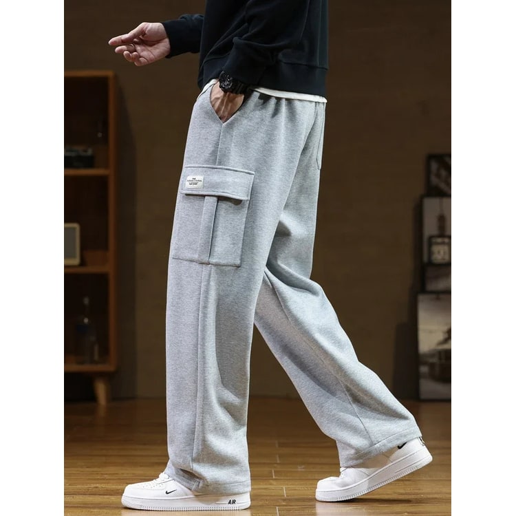 Men's Cargo Sweatpants Loose Fit Wide-Leg | Casual Streetwear Pants - Image 1
