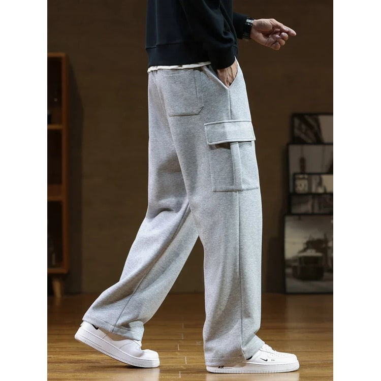 Men's Cargo Sweatpants Loose Fit Wide-Leg | Casual Streetwear Pants - Image 3