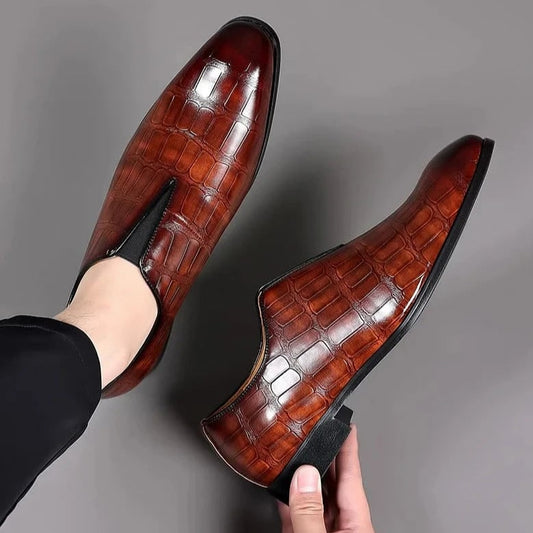Men's Dress Shoes Slip-On | Textured Formal Shoes - Image 2
