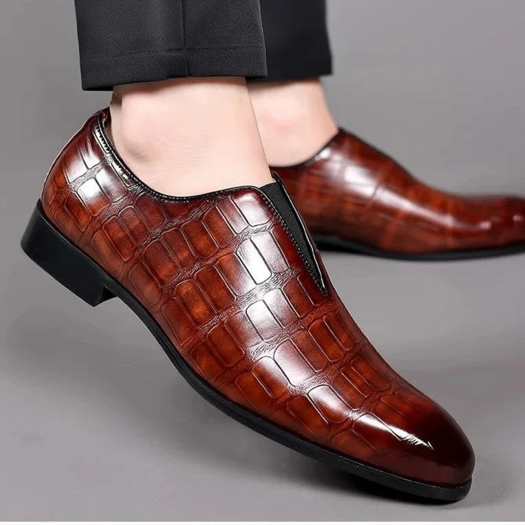 Men's Dress Shoes Slip-On | Textured Formal Shoes - Image 3