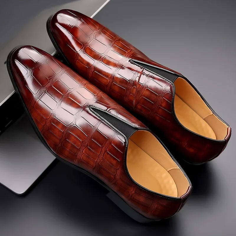 Men's Dress Shoes Slip-On | Textured Formal Shoes - Image 4