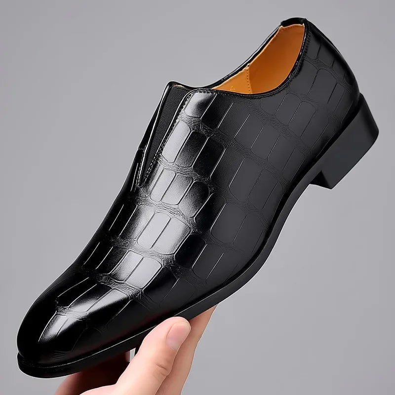 Men's Dress Shoes Slip-On | Textured Formal Shoes - Image 5