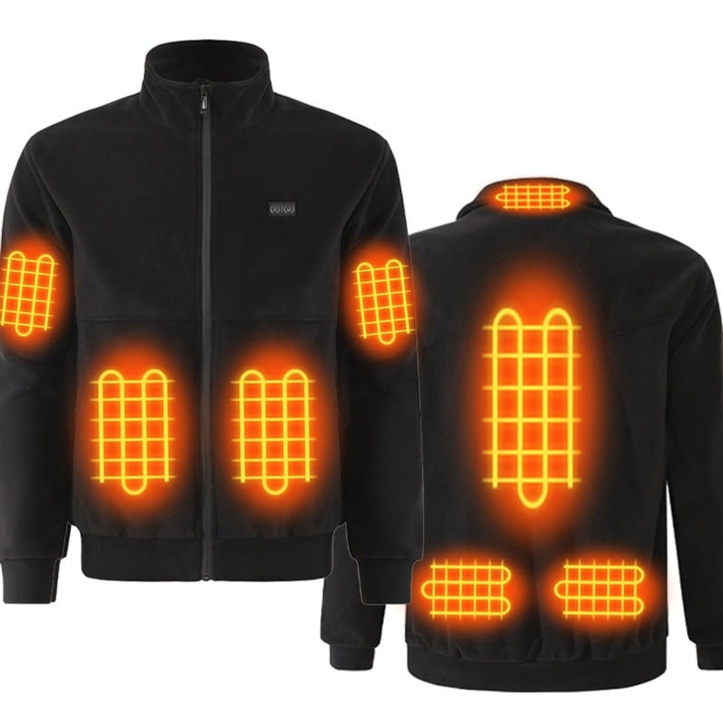 Men's Heated Fleece Jacket With Stand Collar Full-Zip Design Seals In Heat And Blocks Wind - Image 4