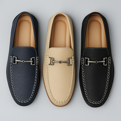 Men's Shoes Casual Loafers Slip-On Moccasin Style with Metal Buckle - Image 10