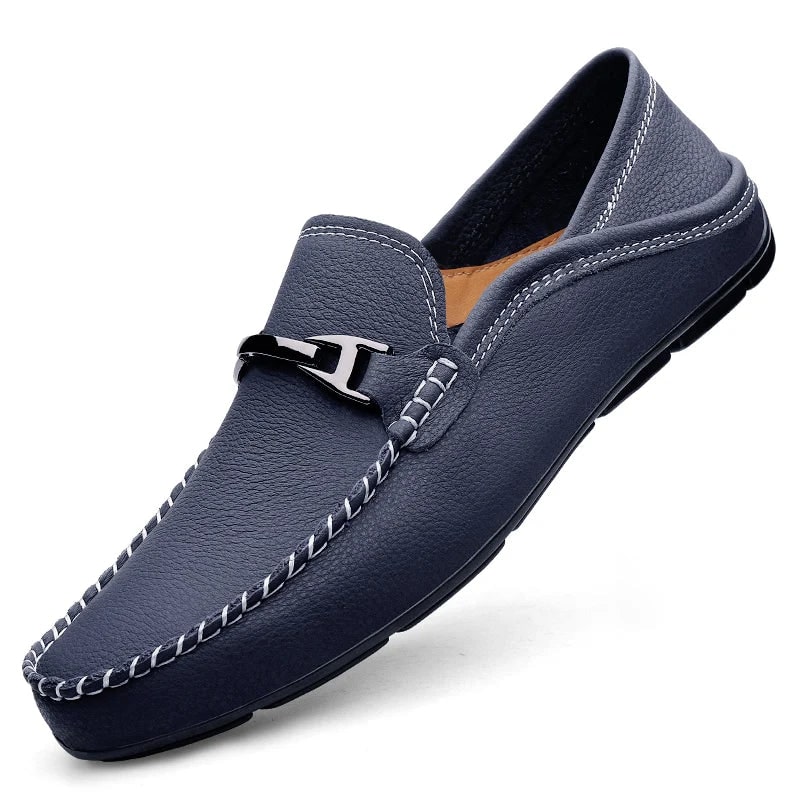 Men's Shoes Casual Loafers Slip-On Moccasin Style with Metal Buckle - Image 3