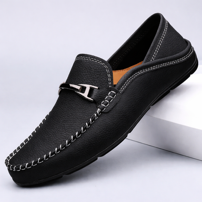 Men's Shoes Casual Loafers Slip-On Moccasin Style with Metal Buckle - Image 4