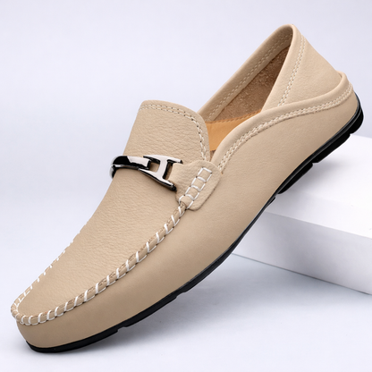 Men's Shoes Casual Loafers Slip-On Moccasin Style with Metal Buckle - Image 8