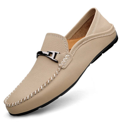 Men's Shoes Casual Loafers Slip-On Moccasin Style with Metal Buckle - Image 9