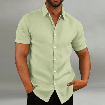 Men's Slim-Fit Button Up Shirt | Short Sleeve Button Shirt - Image 9