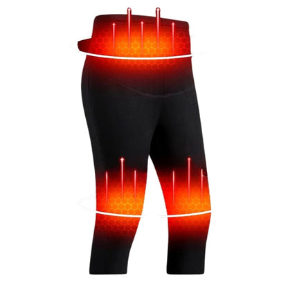 Mens Thermal Underwear Heated Base Layer Pants Long Rechargeable USB Electric Heating With Control Button - Image 1