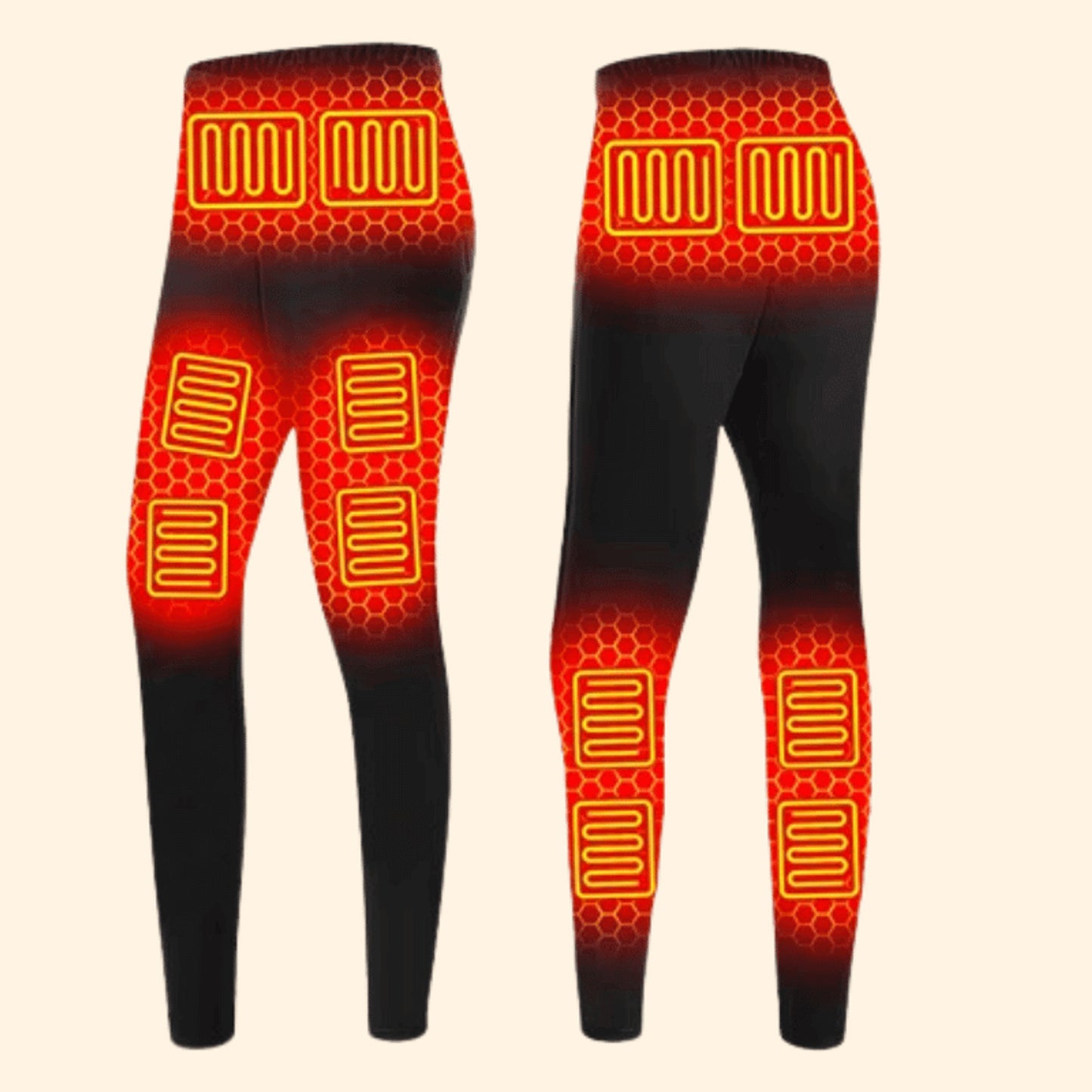 Mens Thermal Underwear Heated Base Layer Pants Long Rechargeable USB Electric Heating With Control Button - Image 5