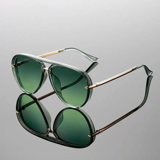 Men's Thick Frame Aviator Sunglasses | Retro Fashion Eyewear - Image 1