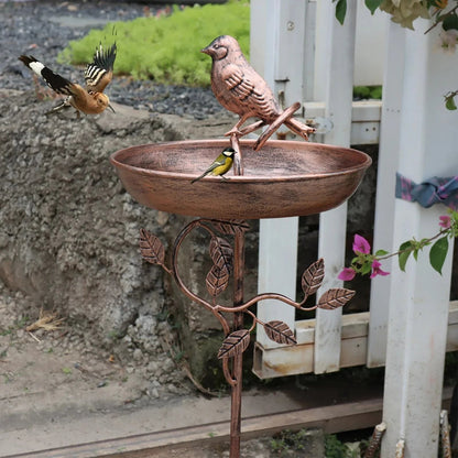 Metal Bird Bath Wild Rustic Garden Decorative - Image 4