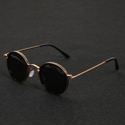 Metal Sunglasses with Round Frames and Polarized Lenses - Image 1
