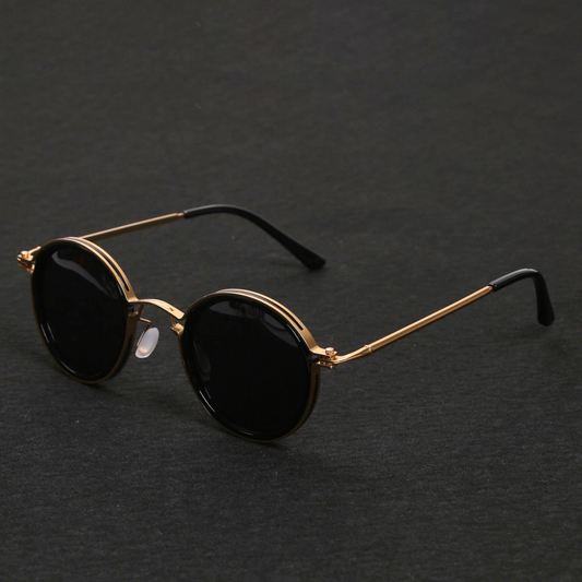 Metal Sunglasses with Round Frames and Polarized Lenses - Image 1