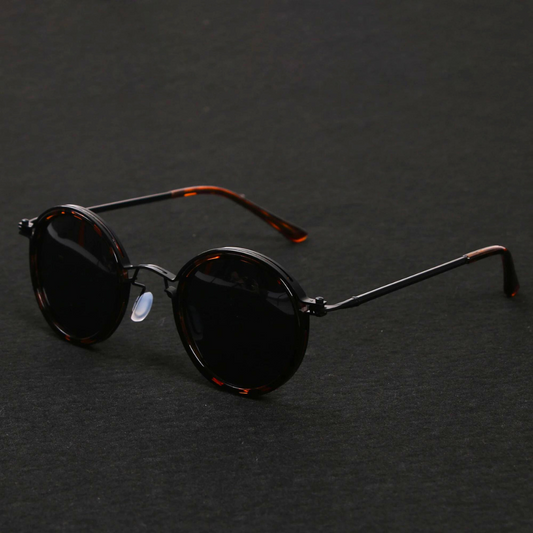 Metal Sunglasses with Round Frames and Polarized Lenses - Image 2