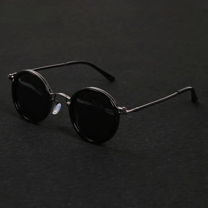 Metal Sunglasses with Round Frames and Polarized Lenses - Image 3
