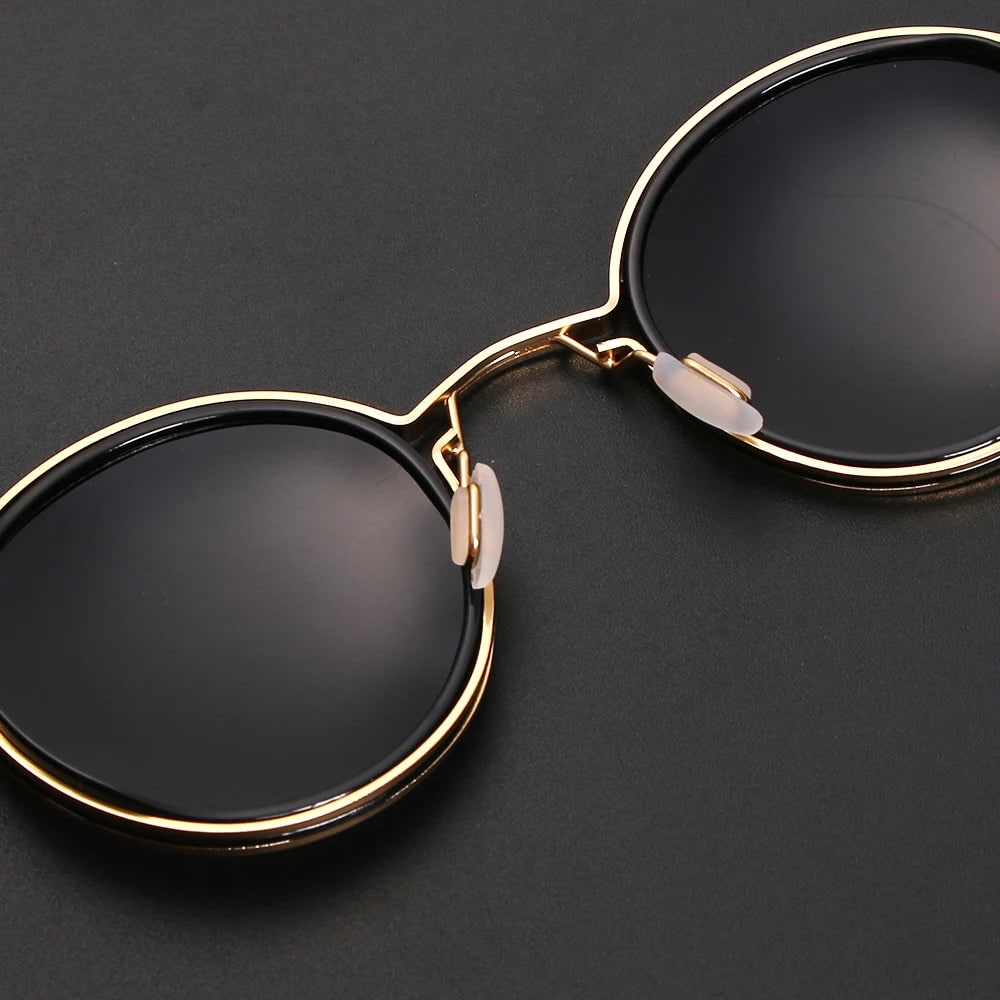 Metal Sunglasses with Round Frames and Polarized Lenses - Image 6