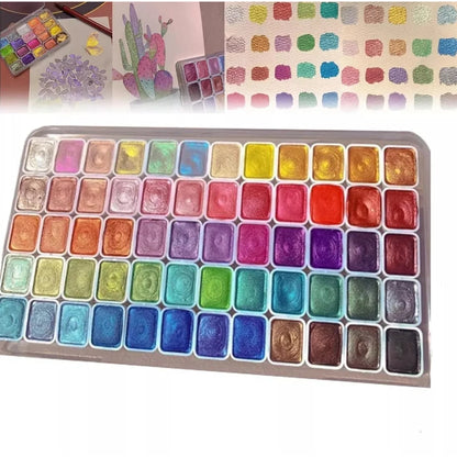 Metallic Watercolor Paint Set Shimmer Palette Solid Pans - Image 7