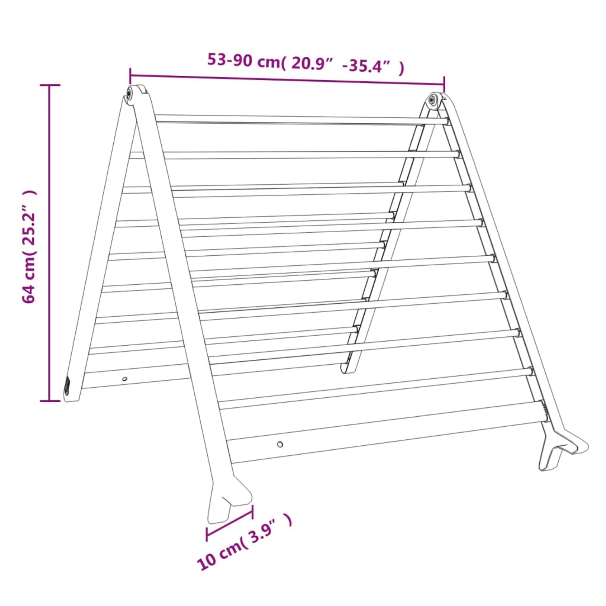 Modern White Extendable Clothes Airer 53-90 Cm For Bathtub Or Floor With Sturdy Foldable Frame That Saves Space - Image 3