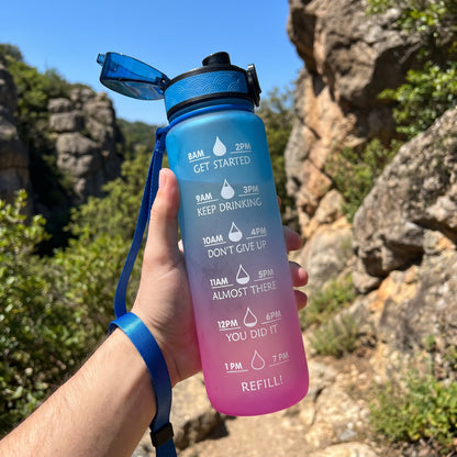 Water Bottle Motivational Quotes Sports Plastic Strap - Image 26
